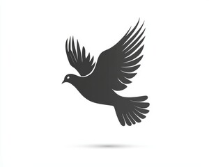 Obraz premium A Simple yet Elegant Black Silhouette of a Bird in Flight