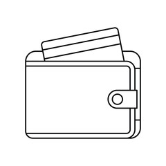 wallet lineal icon with white background vector stock illustration