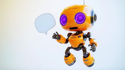 Orange Chatbot with Speech Balloon 