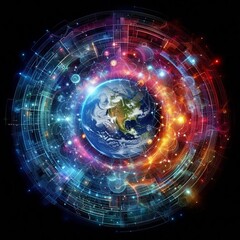 Obraz premium Securing the Digital Globe: Cybersecurity Strategies for a Connected World