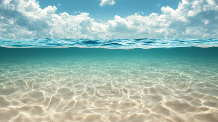 Obraz premium Stunning Underwater Beach Scene with Sunny Sky