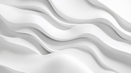 Obraz premium Abstract White 3D Wave Pattern Background