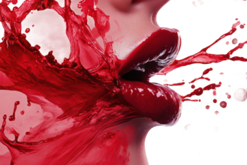 Red wine splash isolated on white or white background