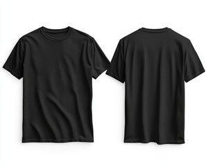 Black T-Shirt Mockup with Front and Back Views