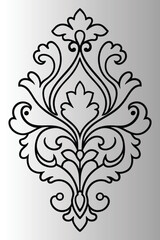 Abstract floral ornament pattern with vintage design elements, seamless floral decoration, and elegant swirl borders.
