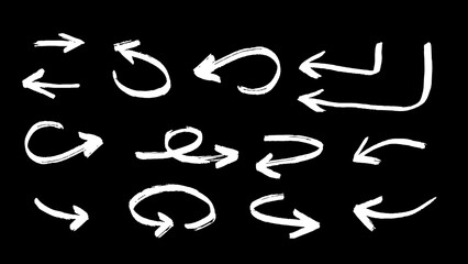 Hand drawn written marker arrows in white