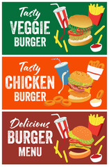 FAST FOOD MENUS Horizontal Banners