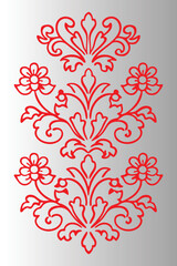 Obraz premium Red heart with intricate floral ornament in a vintage decorative pattern.