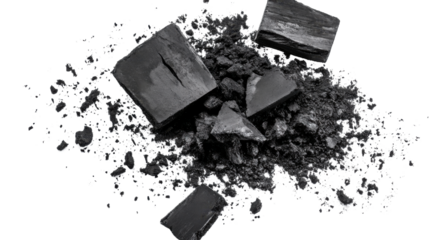 Black sketching chalk isolated on white background