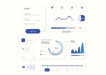 3D Neumorphic Soft UI Design. 3D Bottons.