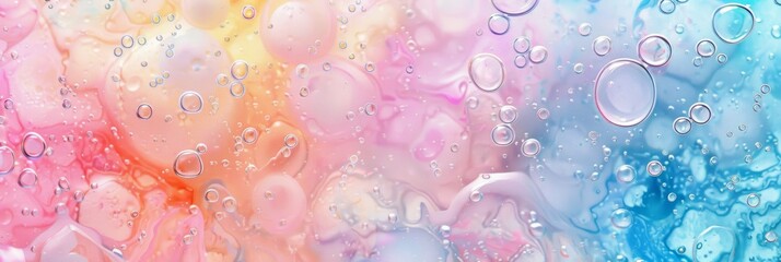 Elegant Watercolor Background with Soft Soap Bubbles and Foam on White