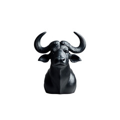 Naklejka premium Majestic Black Buffalo Sculpture Dark and Powerful Animal Head