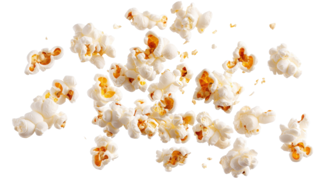 seamless pattern of popcorn isolated on white background