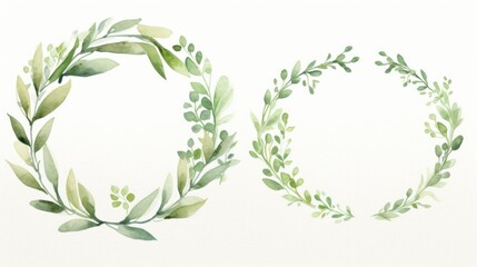 Green Wreath with Text, Clean Lines and Natural Foliage