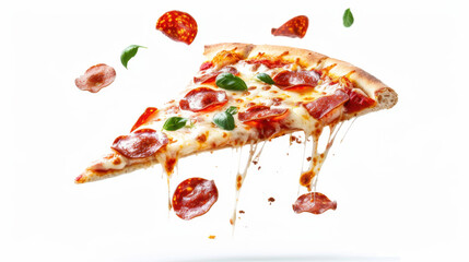 pizza slice isolated on white background