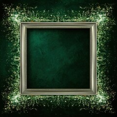 An emerald green velvet background with a platinum frame edge and soft emerald lighting for vibrant Generated AI