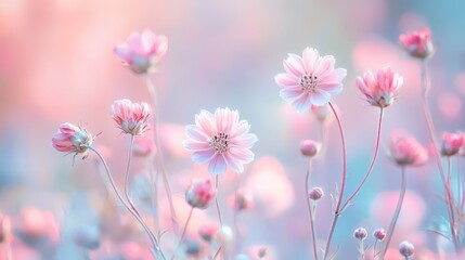 Obraz premium Beautiful Soft Focus Blossoms in Pastel Colors with Delicate Petals