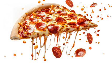 pizza slice isolated on white background