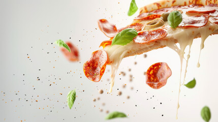 pizza slice isolated on white background