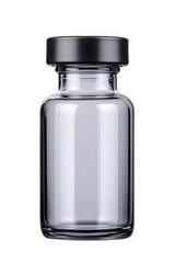Fototapeta premium Glass medical bottle with liquid isolated, isolated on white