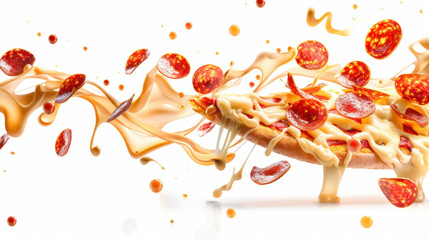 pizza slice isolated on white background