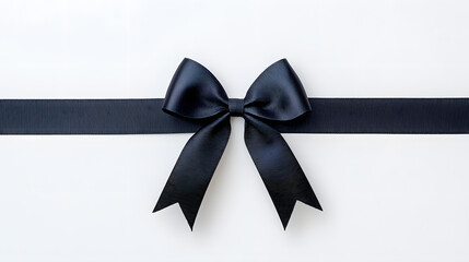 Fototapeta premium Black Gift Ribbon with Bow isolated isolated on white background