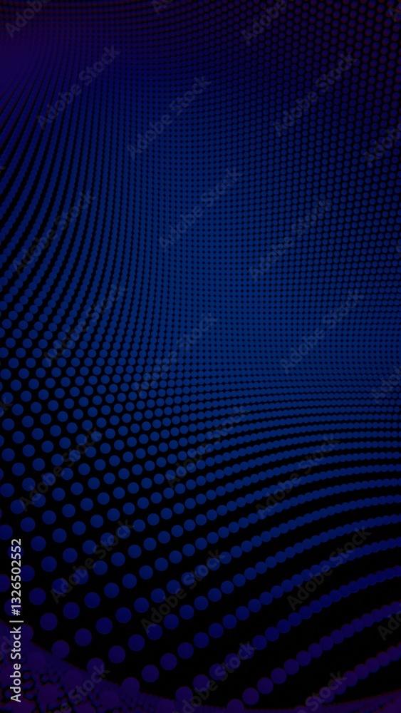 Leinwandbilder wavy dot pattern in deep blue tones on a dark background, creating an abstract, futuristic design wi