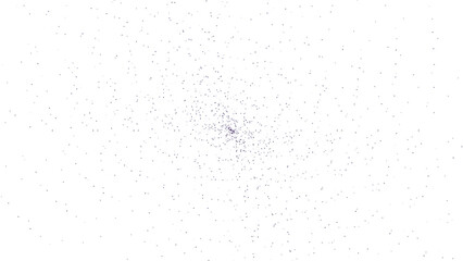 A scattering of small, dark dots on a white background, forming a star-like pattern radiating from a central point.