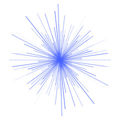 Obraz premium Abstract blue starburst with thin radiating lines, creating a dynamic, energetic appearance against a white background.