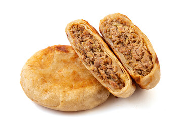 Beef Shaobing (Baked cake in griddle) and meat bun牛肉烧饼肉夹馍