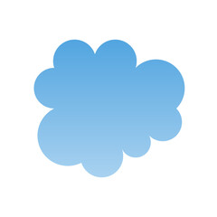 A soft, blue gradient cloud shape, featuring rounded edges and a smooth, calming design against a white background.