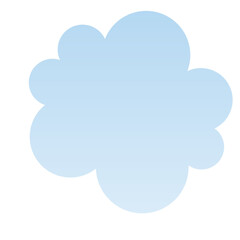 Fototapeta premium A soft, light blue cloud shape with rounded edges against a white background.