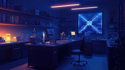 Modern Laboratory Interior with Advanced Technology and Equipment