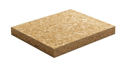 A rectangular particle board made of compressed wood chips, with a smooth surface, commonly used for furniture and interior construction. 