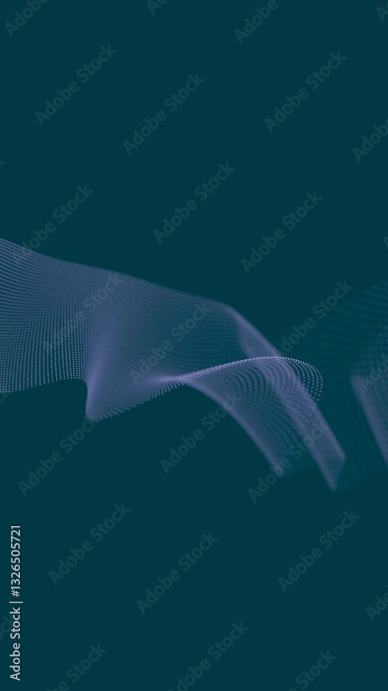 Poster Smooth, flowing wave lines in a subtle teal gradient, forming an abstract and minimal design with a graceful, modern feel and airy motion.