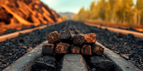 Close-Up of Coal Rocks with Natural Texture