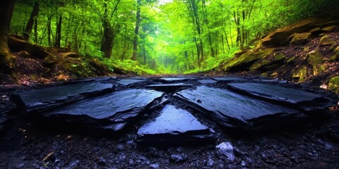 Close-Up of Coal Rocks with Natural Texture