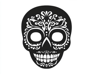 Naklejka premium Sugar Skull Illustration: A Vibrant and Intricate Design