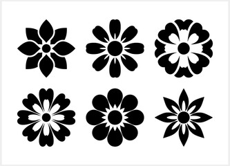 Stencil flower icon isolated Cartoon clipart Vector stock illustration