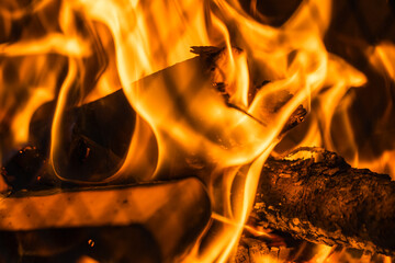 Close-up of Flames – Intense Fire with Vibrant Detail, Wallpaper Quality