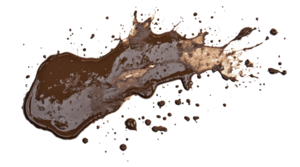 Wet mud stain isolated on white background