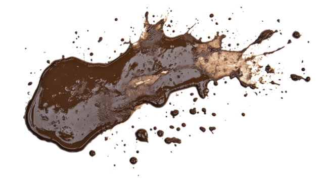 Wet mud stain isolated on white background