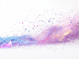 The image is a colorful and vibrant display of glitter and confetti