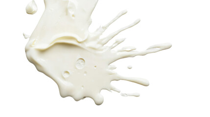 Obraz premium Spilled yogurt isolated on white background