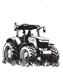 old tractor isolated on white