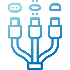 cable gradient line icon
