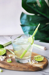 Healthy Drink Iced Lemongrass drink with Lime