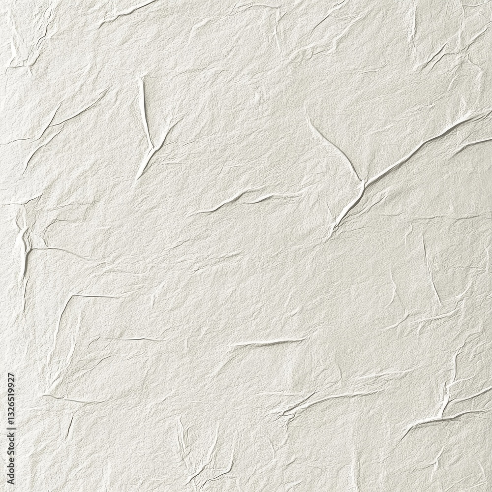 Poster Abstract Close-Up of a White Creased Sheet, Creating a Textured Surface with Shadows and Highlights, for Unique Backgrounds and Designs