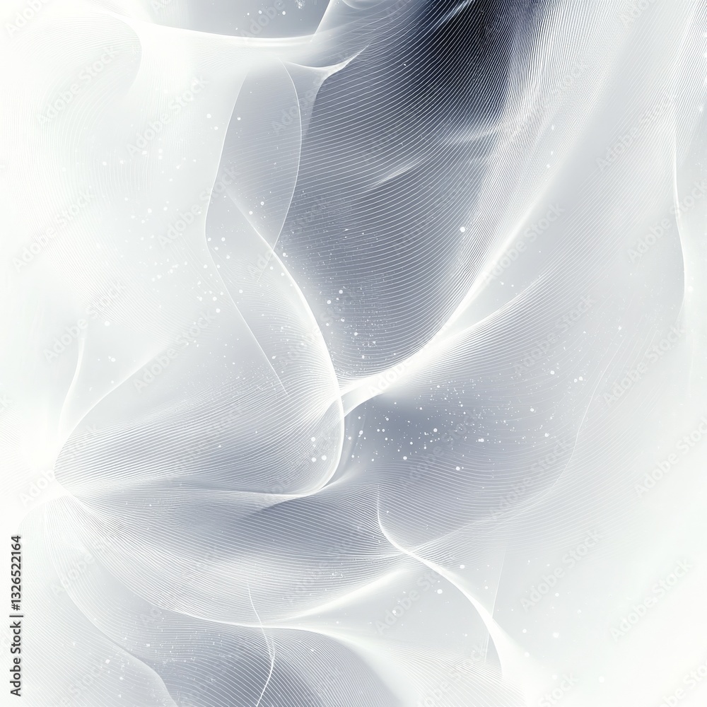 Leinwandbilder elegant white abstract background with flowing lines and sparkling light effects for modern design