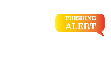 Fishing alert popup, colorful email message on white background. copy space.